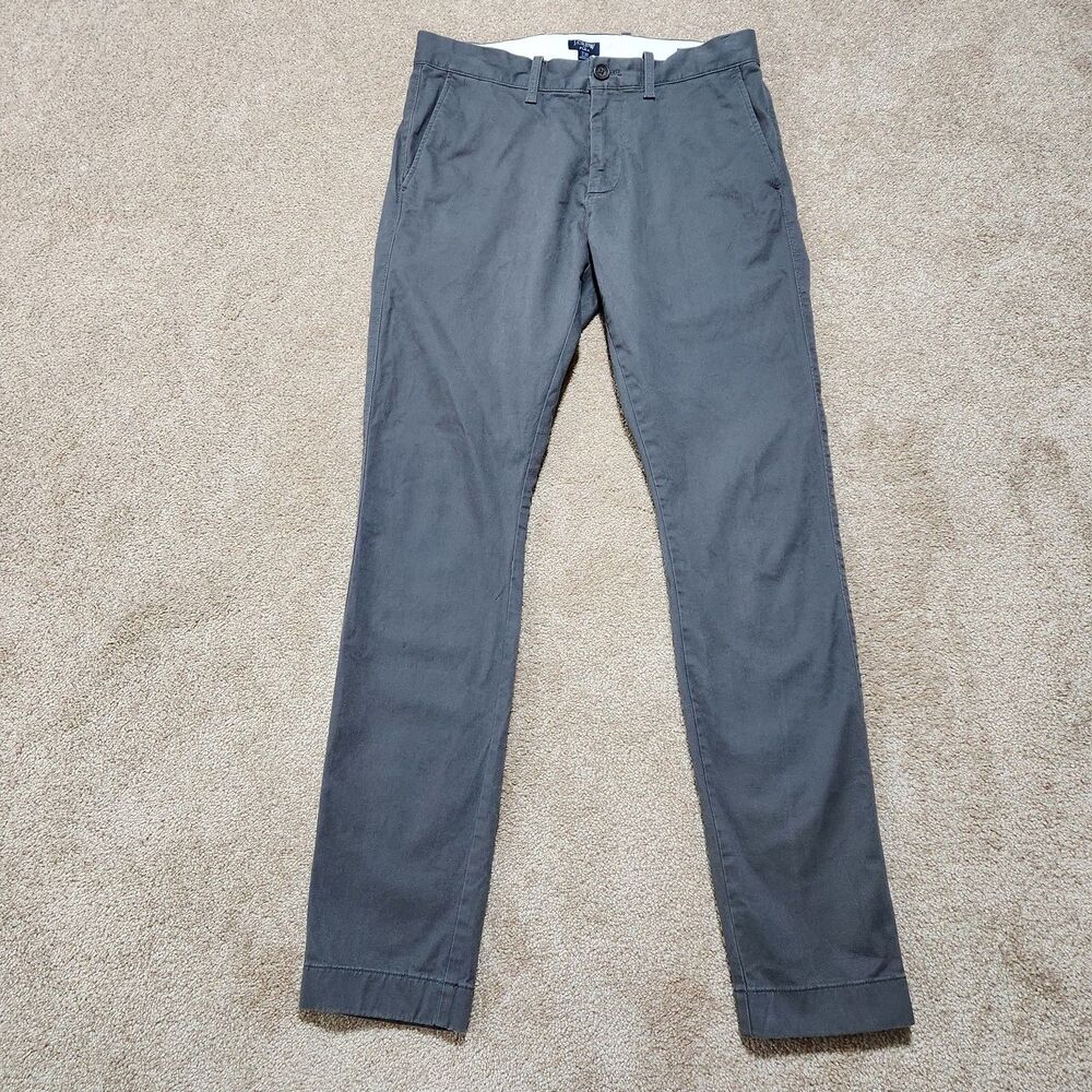 J. Crew Chino Pants Men 29X32 (31X31) Gray Skinny Flex